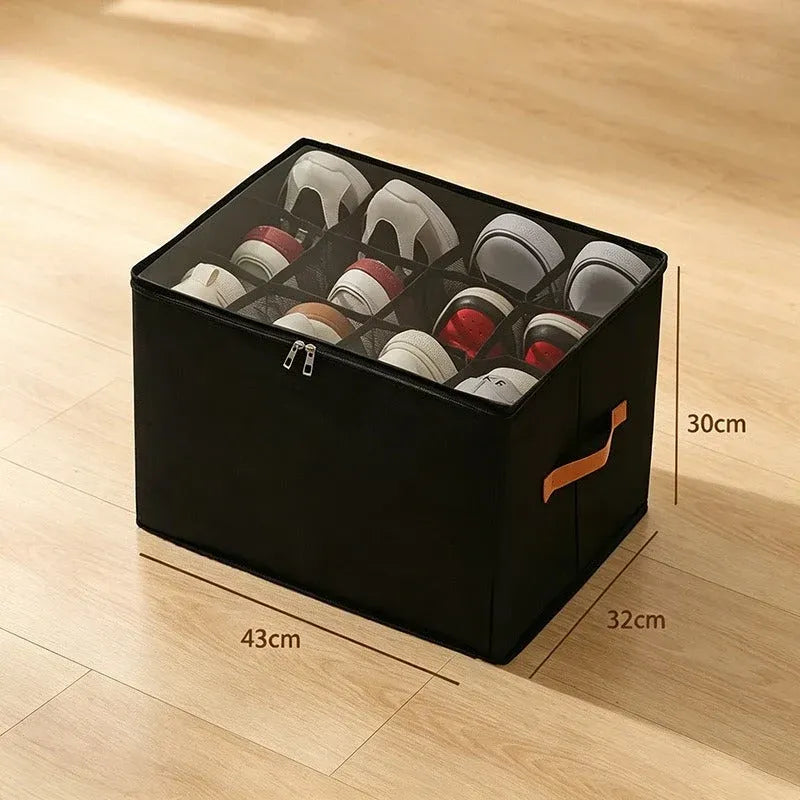 12-Grid Fabric Shoe Organizer