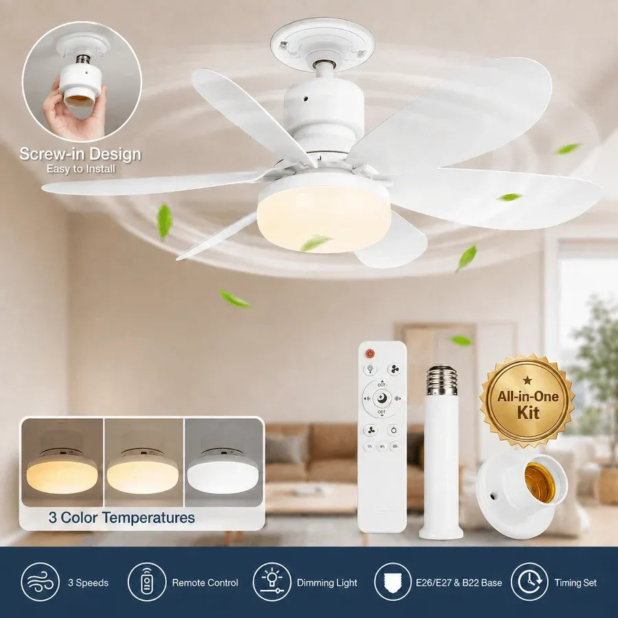 2-in-1 Dimmable Socket Fan