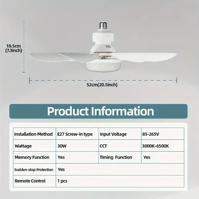 2-in-1 Dimmable Socket Fan
