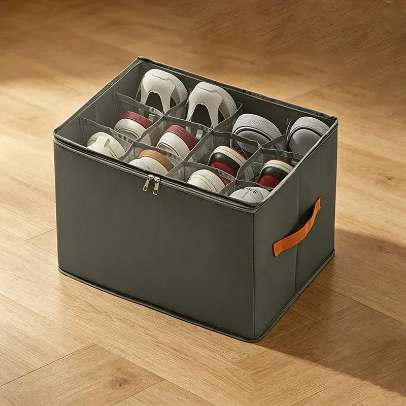 12-Grid Fabric Shoe Organizer